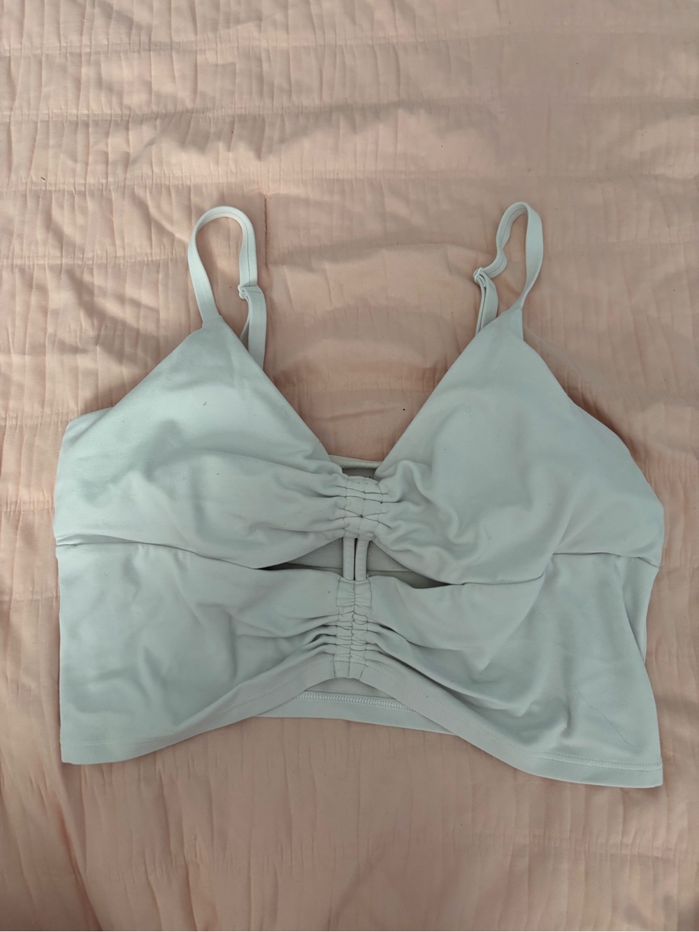 Athleta White Ruched Front Bralette